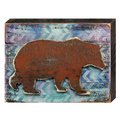 Designocracy Brown Bear Rustic Art on Board Wall Decor 9821412